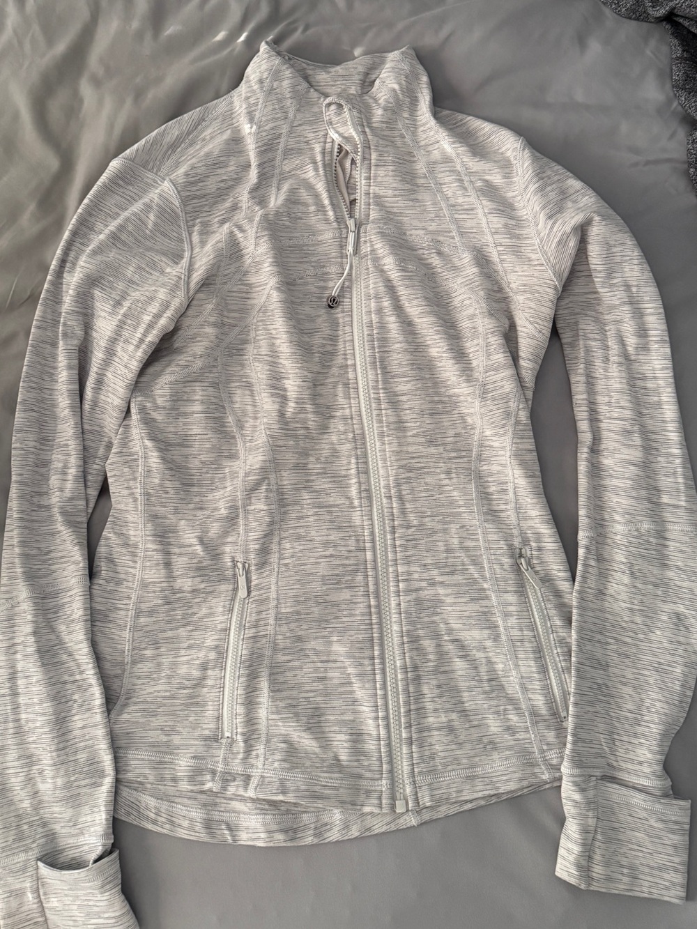 Lululemon define jacket size 10 white heather grey